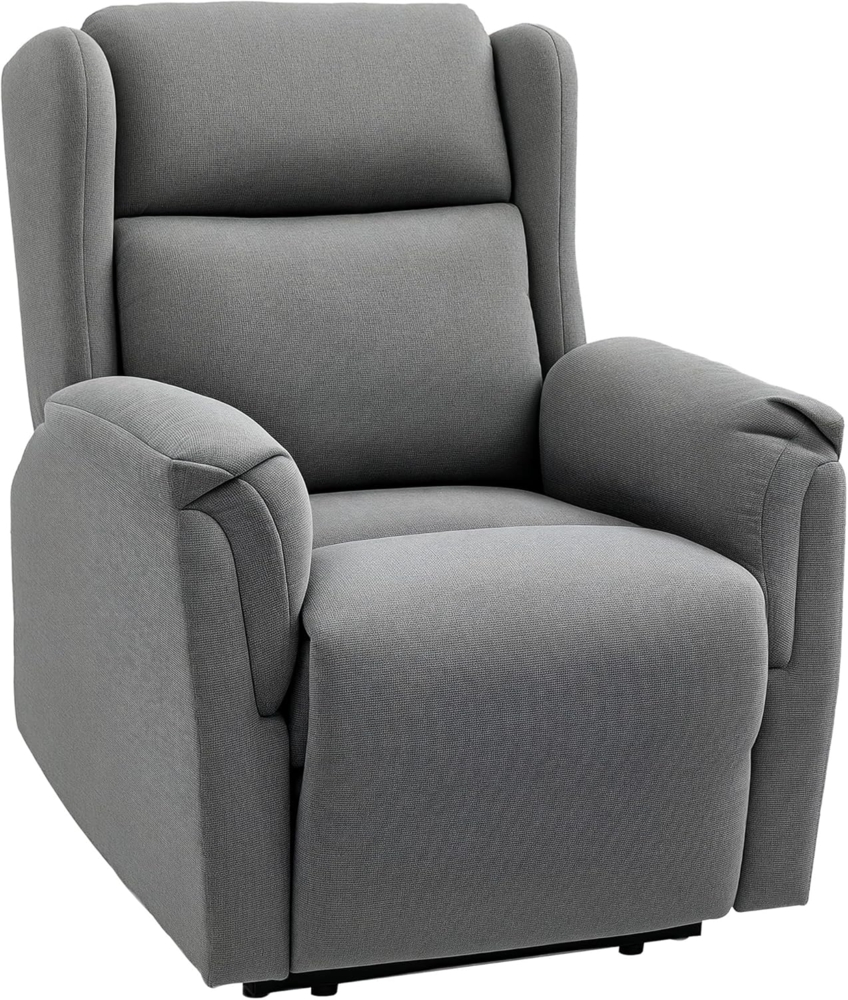 HOMCOM Relaxsessel Fernsehsessel mit Liegefunktion (TV-Sessel mit Taschenfederkern, 1-St, Ruhesessel), für Wohnzimmer, Schlafzimmer, Dunkelgrau Bild 1