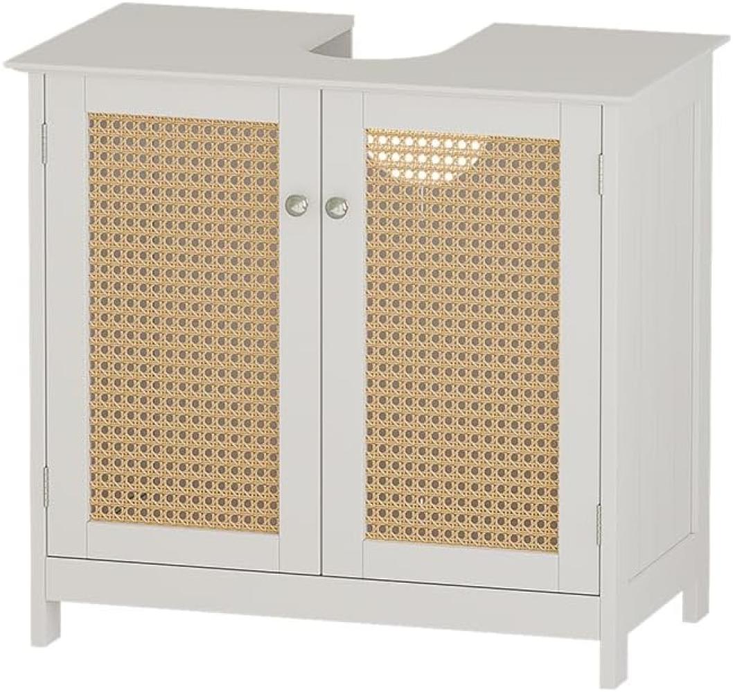 Vicco Waschtischunterschrank Rosario 60 x 58 cm, Weiß, 2 Türen, Badezimmer, modern Bild 1