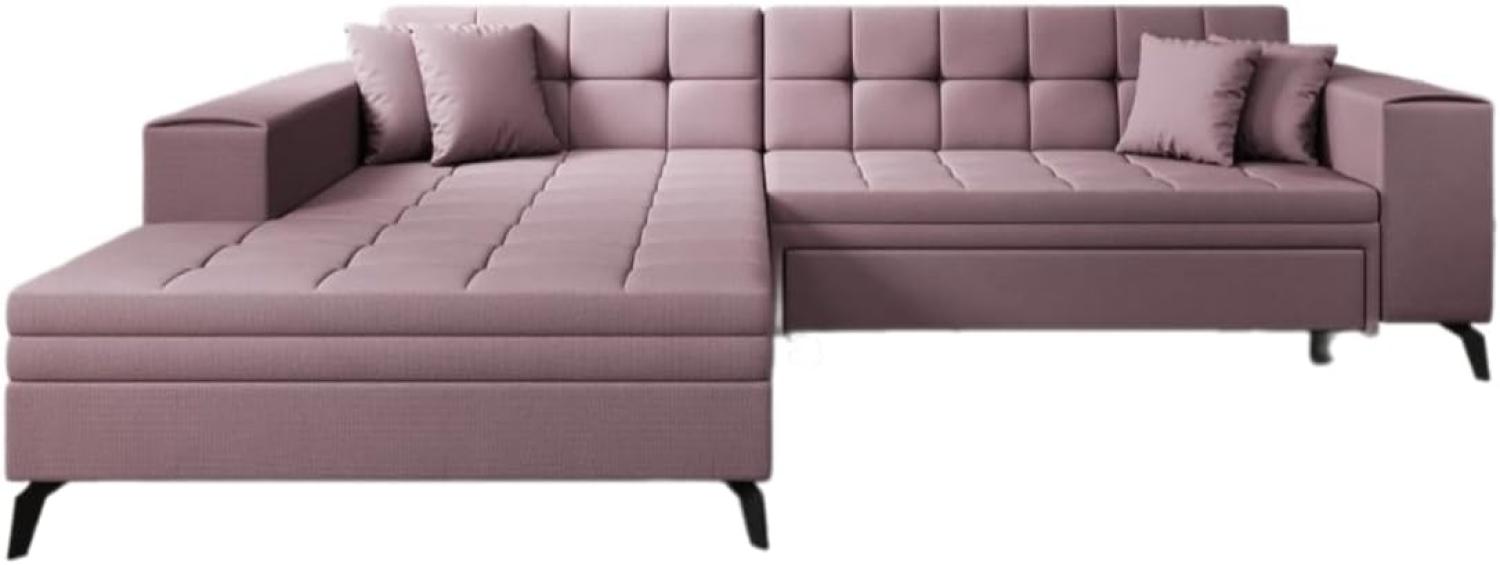 Designer Sofa Frida mit Schlaffunktion Stoff Rosé Links Bild 1