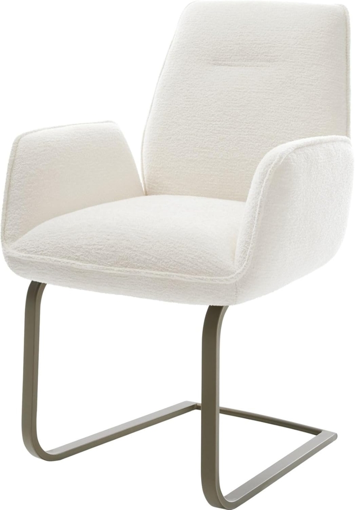 Freischwinger Zoa-Flex Bouclé Soft Beige Freischwinger flach Effektfinish Titan Taschenfederkern Bild 1