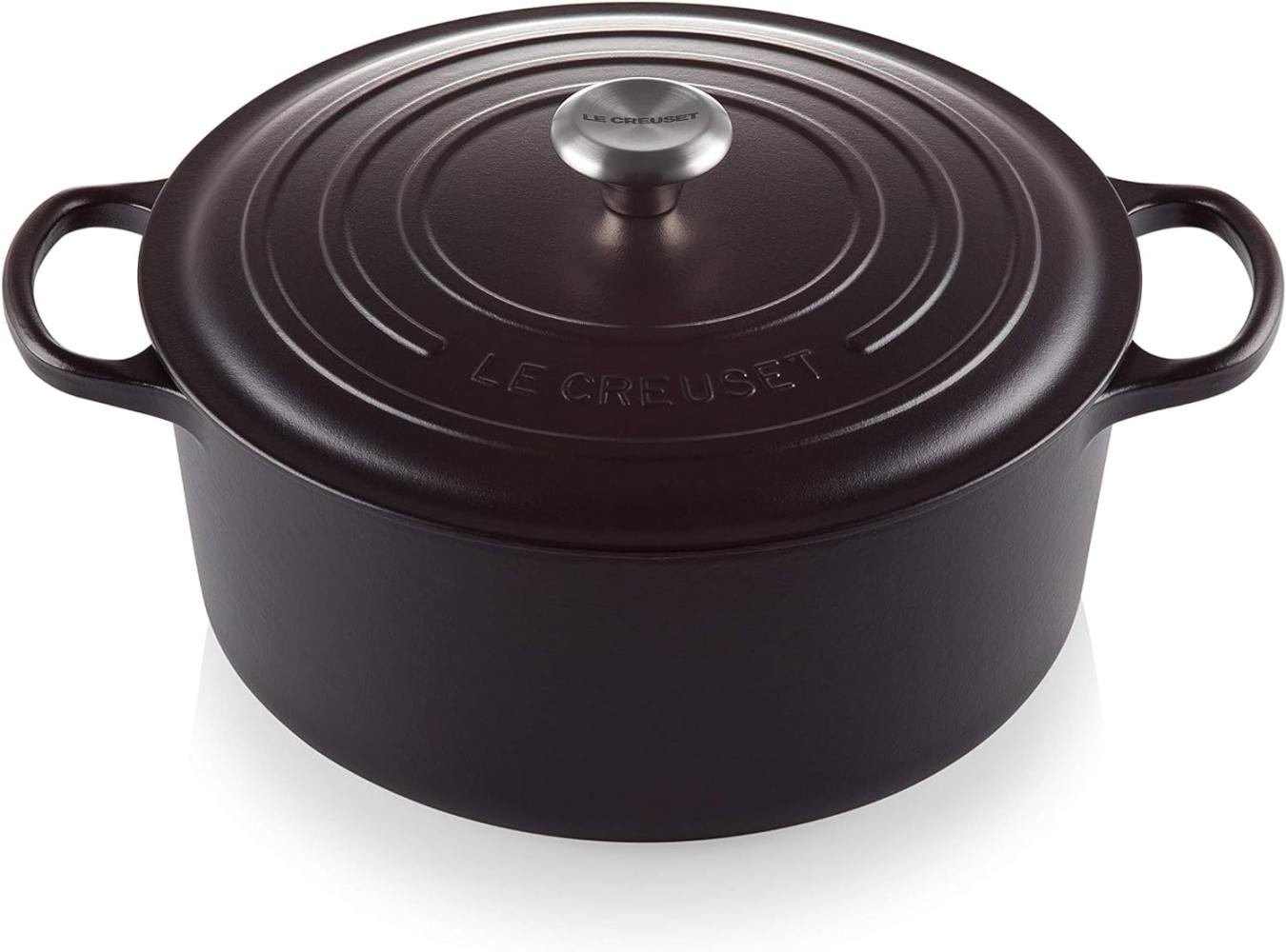 Le Creuset Signature Gusseisen-Bräter mit Deckel, Für alle Herdarten und Induktion geeignet, Rund, Schwarz, 30,0 cm, 8.1 Bild 1