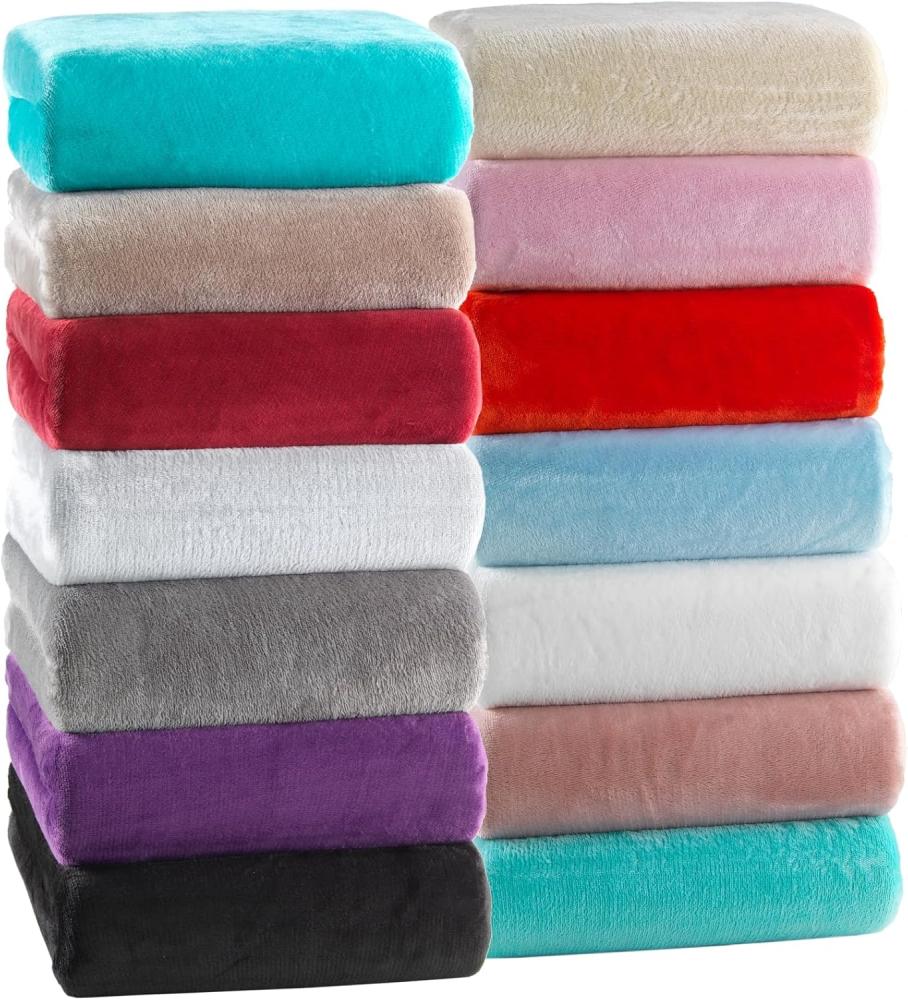 MALIKA® Premium warme Spannbettlaken Cashmere-Touch Bettlaken Jersey Fleece Spannbetttuch Laken, Farbe:Anthrazit, Größe:120x200 cm Bild 1