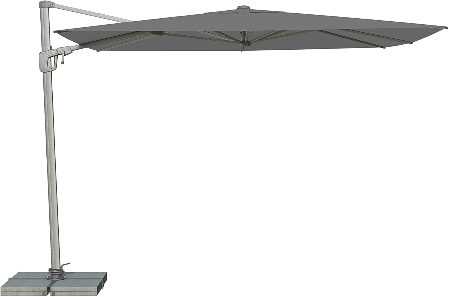 Suncomfort by Glatz Sonnenschirm Sunflex, stone grey, 300 x 300 cm quadratisch, Gestell Aluminium, Bespannung Polyester, 28 kg Bild 1