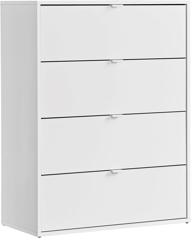 mokebo Sideboard Die Stilvolle (mit 4 Schubladen), Nachttisch, Highboard, Anrichte oder Kommode in Weiß Bild 1