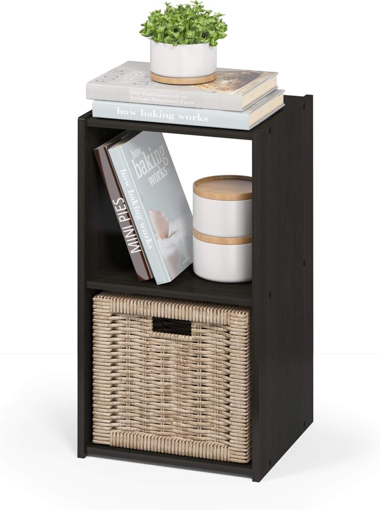 Furinno Pelli kubischer Aufbewahrungsschrank mit 2 Fächern, holz, Espresso, 29.49 x 31.09 x 61.39 cm Bild 1