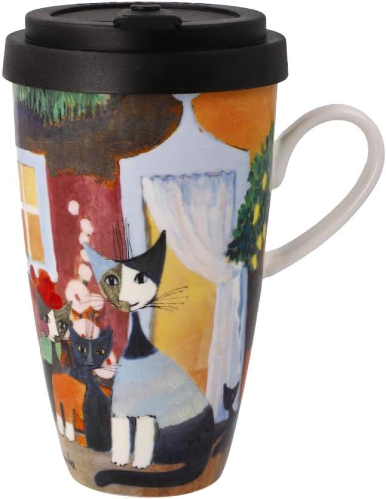 Goebel Künstlertasse mit Deckel Rosina Wachtmeister - Una bellissima giornata, Fine Bone China, Bunt, 0. 5 L, 66861241 Bild 1