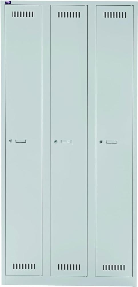 Bisley Garderobenschrank LIGHT 3 Abteile 400, Farbe lichtgrau Bild 1