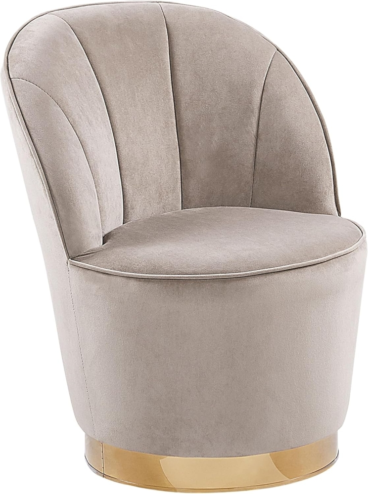 Sessel Samtstoff beige ALBY Bild 1