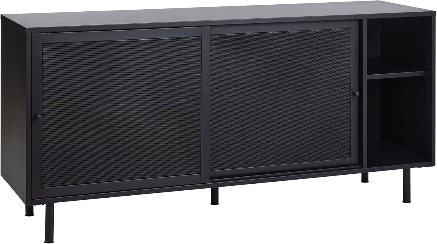 FJORDFORM Sideboard Metall, Schwarz, Kommode mit schiebetüren, Skandinavisch Bild 1