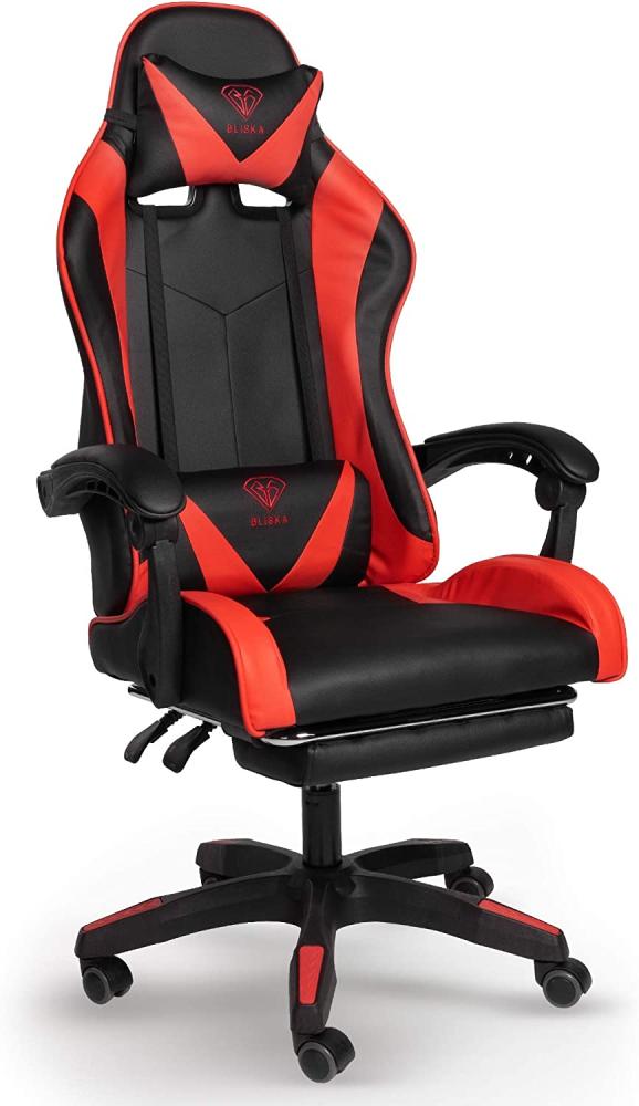 Chefsessel Stuhl Home Office Chair Racing Bürostuhl Sportsitz Büro Stuhl Schwarz/Rot Bild 1