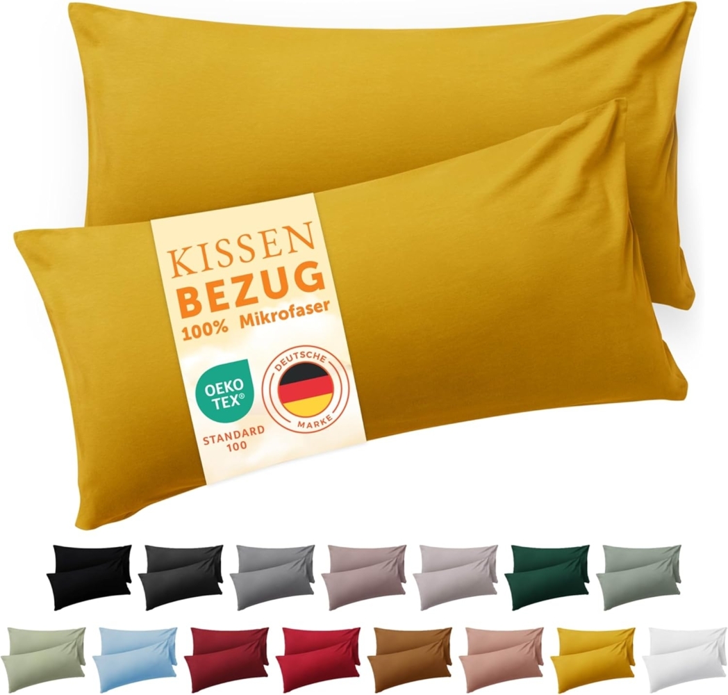Blumtal Kissenbezüge aus gebürstetem Mikrofaser-Gewebe, (2 Stück), mit Reißverschluss oder Verschlusslasche Bild 1