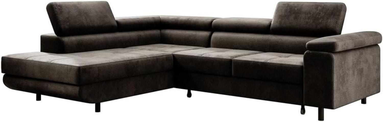 Designer Sofa Costa mit Schlaf und Klappfunktion Dunkelbraun Links Bild 1