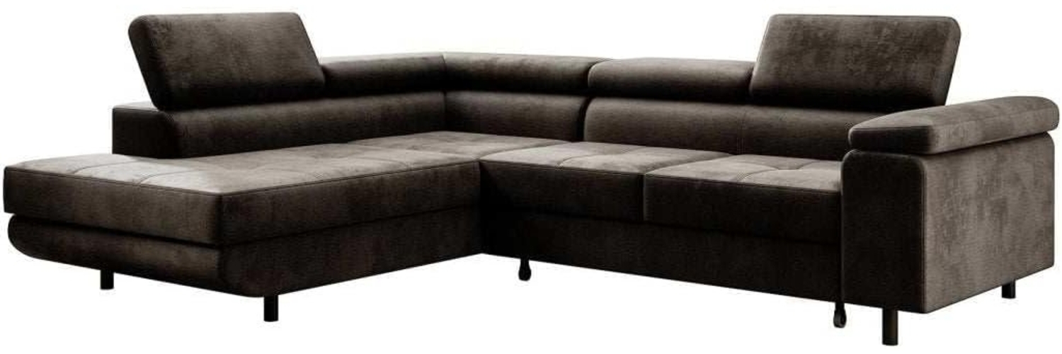 Designer Sofa Costa mit Schlaf und Klappfunktion Dunkelbraun Links Bild 1