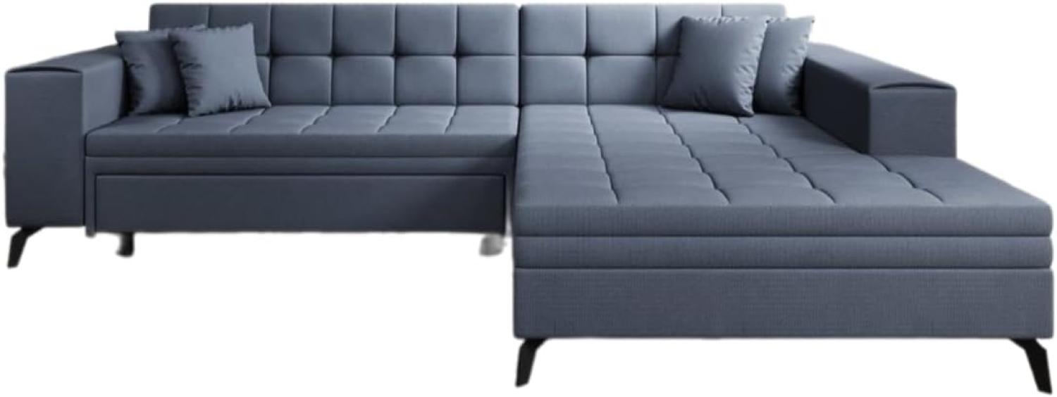 Designer Sofa Frida mit Schlaffunktion Stoff Blau Rechts Bild 1