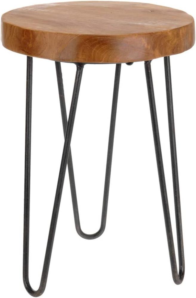 H&S Collection Dekorativer Hocker mit Metallbeinen 30x42 cm 443167 Bild 1