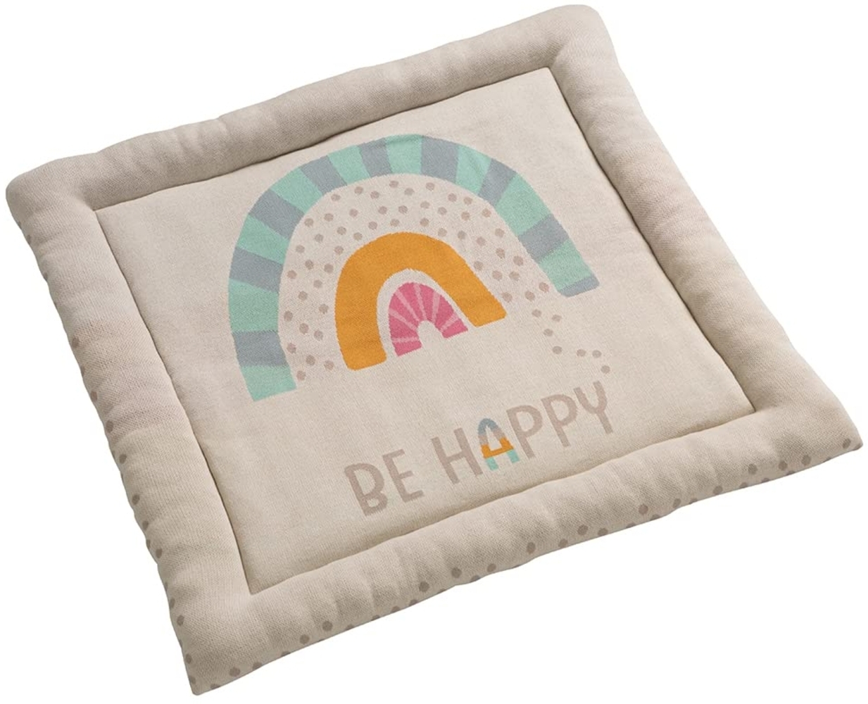 Krabbeldecke be happy, howa, Baby Spielmatte weich gepolstert, Baumwolle, Strick, 100x100x7cm Bild 1