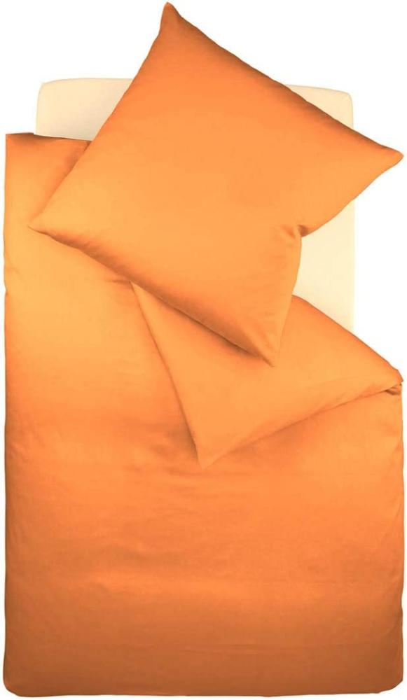 fleuresse Satin Bettwäsche Colours 155x200 cm + 80x80 cm Orange Bild 1