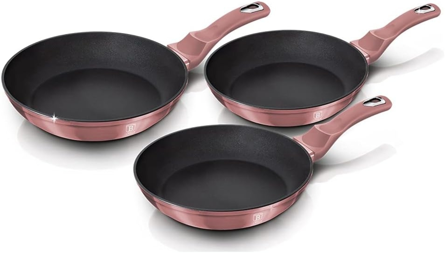 Berlinger Haus Berlinger Haus Set mit 3 Granitpfannen 20/24/28 cm Metallic Line I-rose BH6170 Bild 1