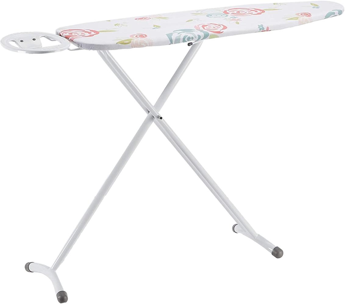 AmazonBasics – Bügelbrett mit ovaler Bügeleisen-Ablage, Classica, 109x35 cm, weiß Bild 1