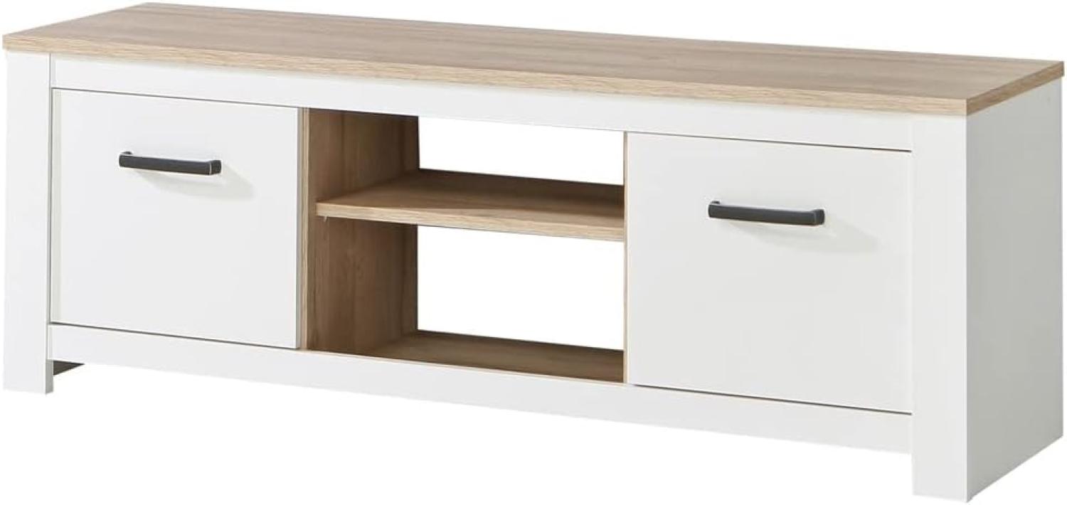 Lowboard Eike 5 weiß Eiche Bianco 162x55x43 cm TV-Board TV-Schrank Bild 1