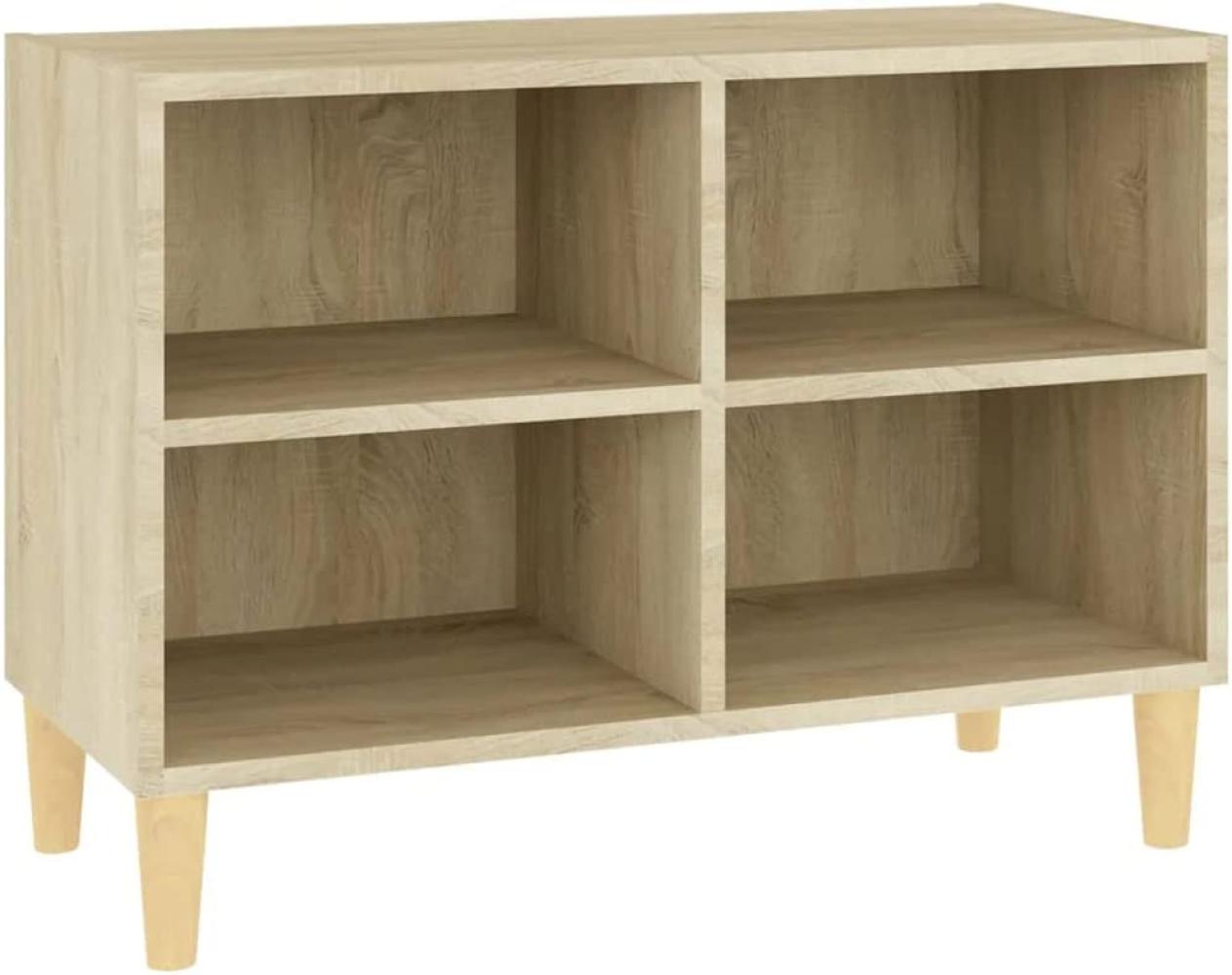 vidaXL TV-Schrank mit Massivholz-Beinen Sonoma-Eiche 69,5x30x50 cm 805926 Bild 1