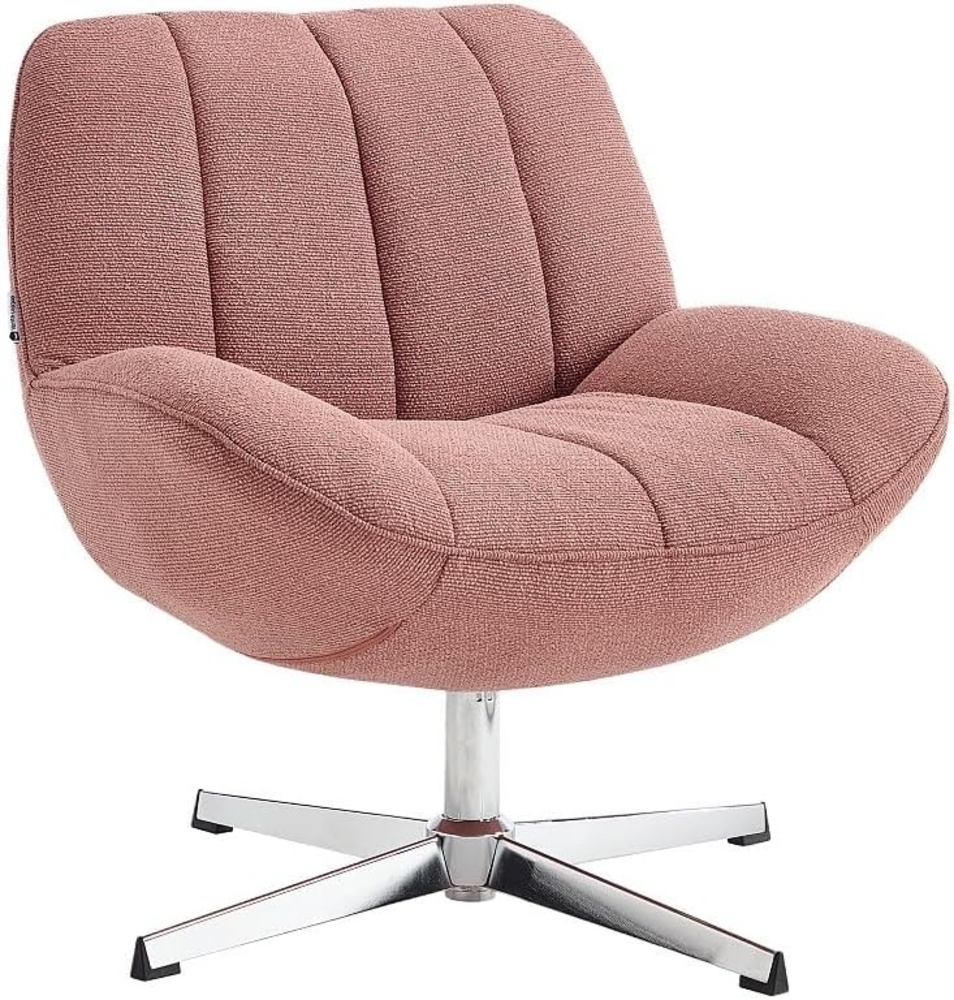 Vente-unique - Drehsessel - Stoff strukturiert - Rosa - VOLABO Bild 1