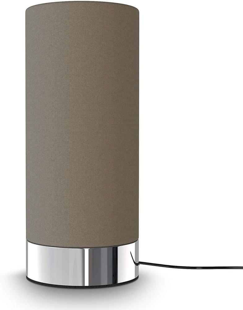 Tischleuchte Stoff Touchlampe dimmbar Nachttisch Schreibtisch Wohnzimmer taupe Bild 1