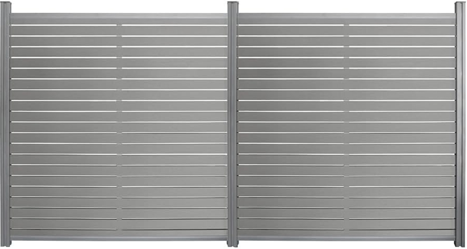 HOME DELUXE WPC Sichtschutzzaun ALIRA Dunkelgrau - 2 x Element + 3 x Pfosten Bild 1