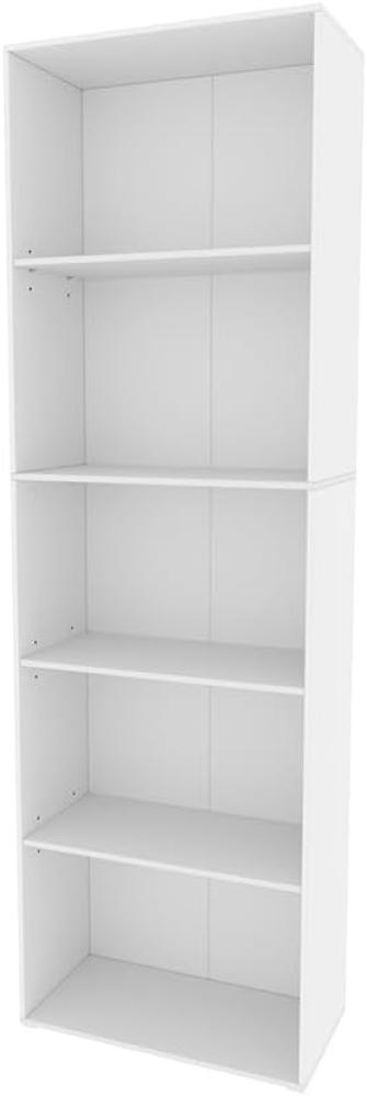 Vicco Bücherregal Bob, 190 x 60 cm, Weiß, Wohnzimmer Standregal mit 5 Fächern Bild 1