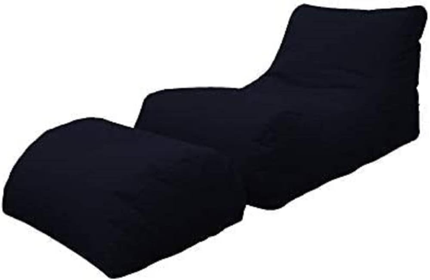 Dmora Moderne Chaiselongue fürs Wohnzimmer, Made in Italy, Sessel mit Fußstütze aus Nylon, Gepolsterter Sitzpuff für Schlafzimmer, 120x80h60 cm, Farbe Schwarz Bild 1