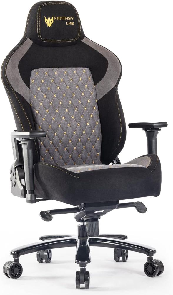 Fantasylab Gaming Stuhl Stoff Ergonomischer Gaming Stuhl 200kg Belastbarkeit Bürostuhl 200kg Gamer Stuhl mit Lendenwirbelstütze chefsessel 200kg belastbarkeit Schreibtischstuhl Gaming Chair Bild 1