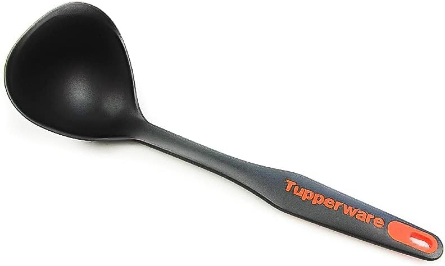 TUPPERWARE Kochlöffel Tupperware Griffbereit Schöpflöffel schwarz/orange Bild 1