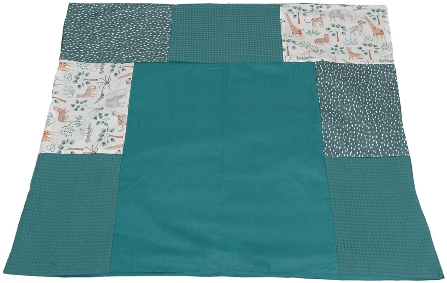 ULLENBOOM ® Wickelauflagenbezug 75x85 cm Madagaskar (Made in EU) - abnehmbarer Bezug für Wickelauflage 85x75, Baby Überzug für Wickelunterlage aus Baumwolle, Wickelbezug für Wickeltisch Bild 1