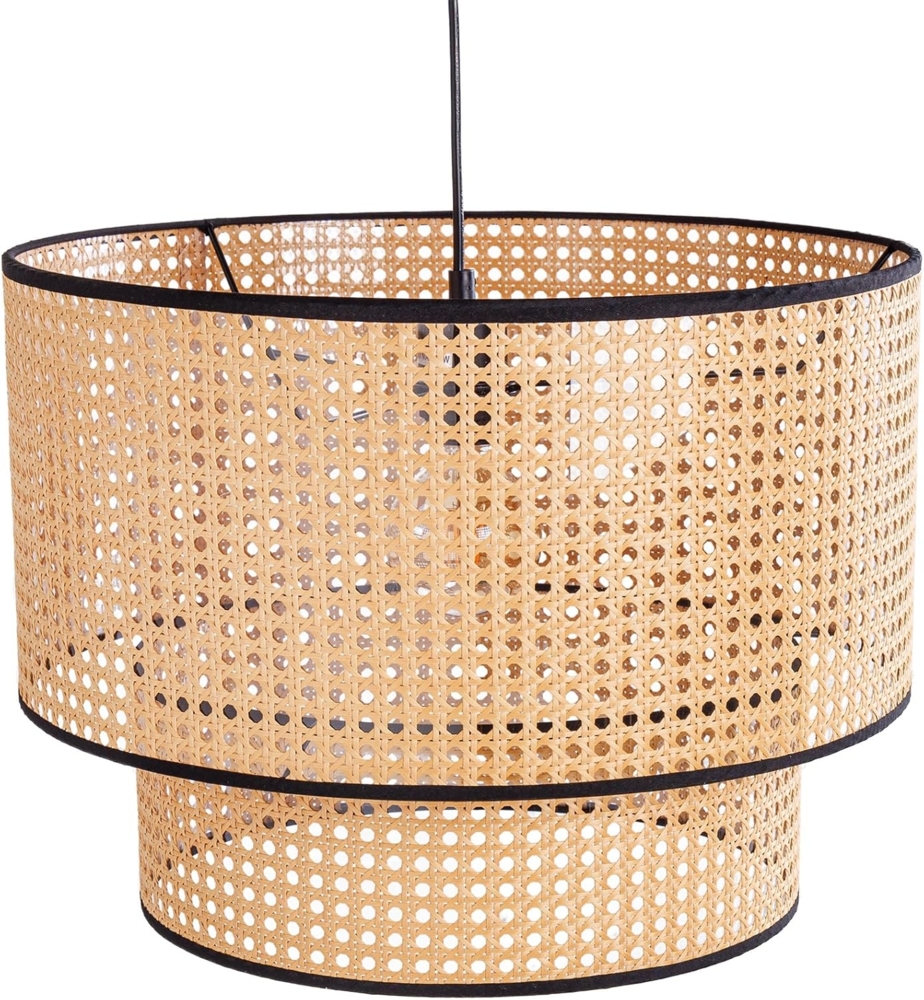 riess-ambiente Hängeleuchte VIENNA 45cm natur / schwarz, ohne Leuchtmittel, Wohnzimmer · mit Lampenschirm · Wiener Geflecht · Retro Bild 1
