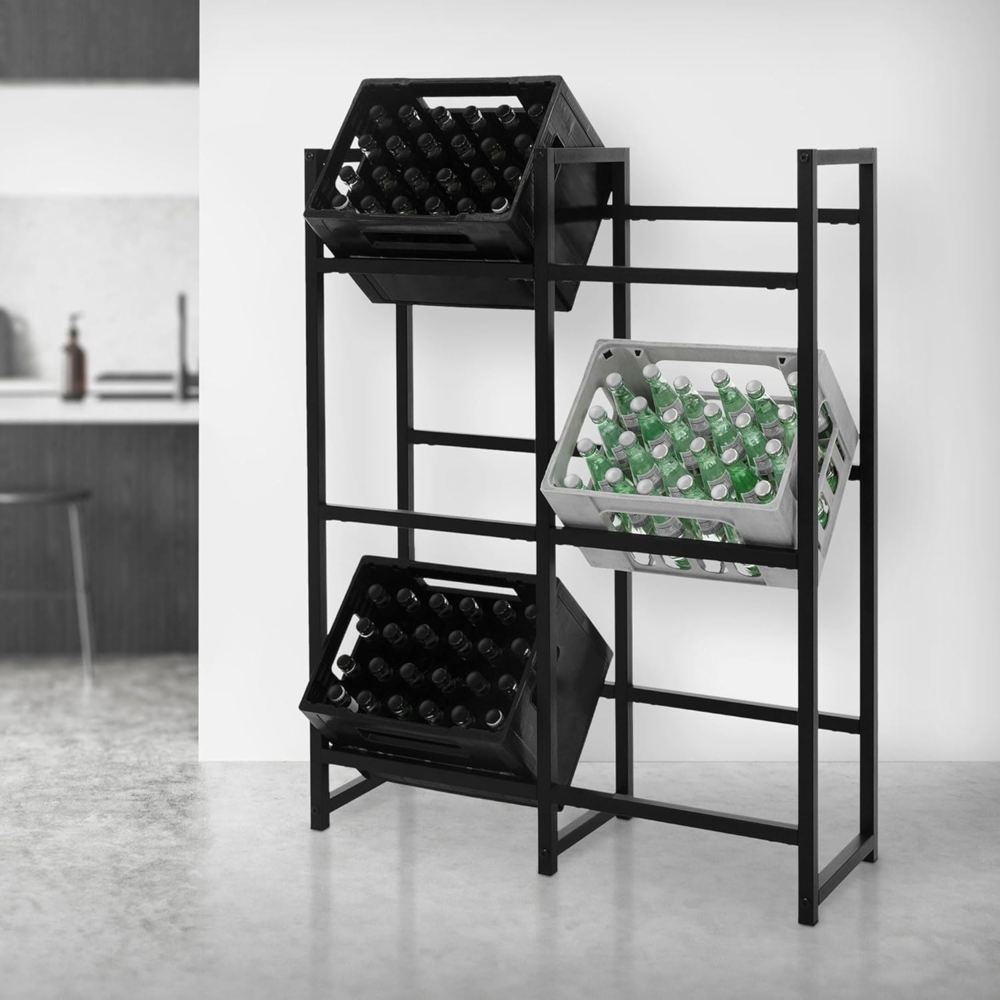 ML-DESIGN Standregal Getränkekistenregal Kistenhalter Kistenregal Getränkeregal für Kisten, 1-tlg, Kastenständer für 6 Kisten stabiles Standregal freistehend Stahl Bild 1