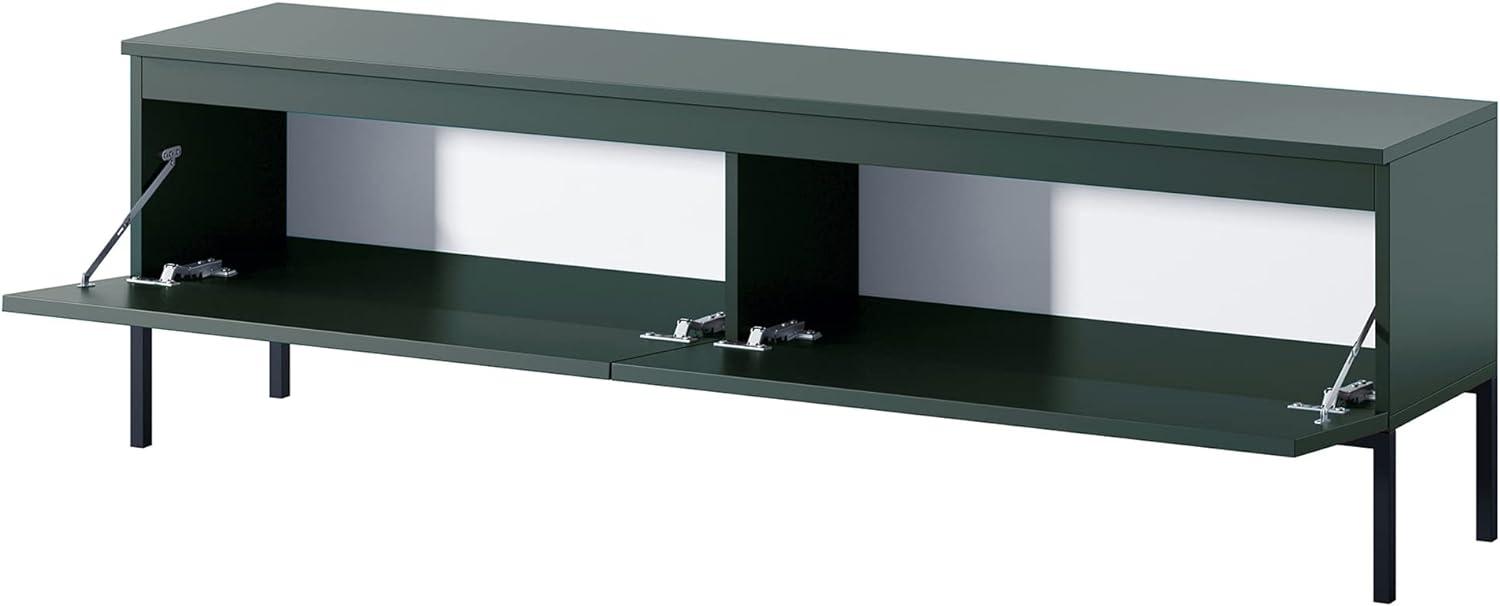 Selsey Bemmi TV-Lowboard TV-Schrank, Dunkelgrün mit schwarzen Metallbeinen, 175 cm Bild 1