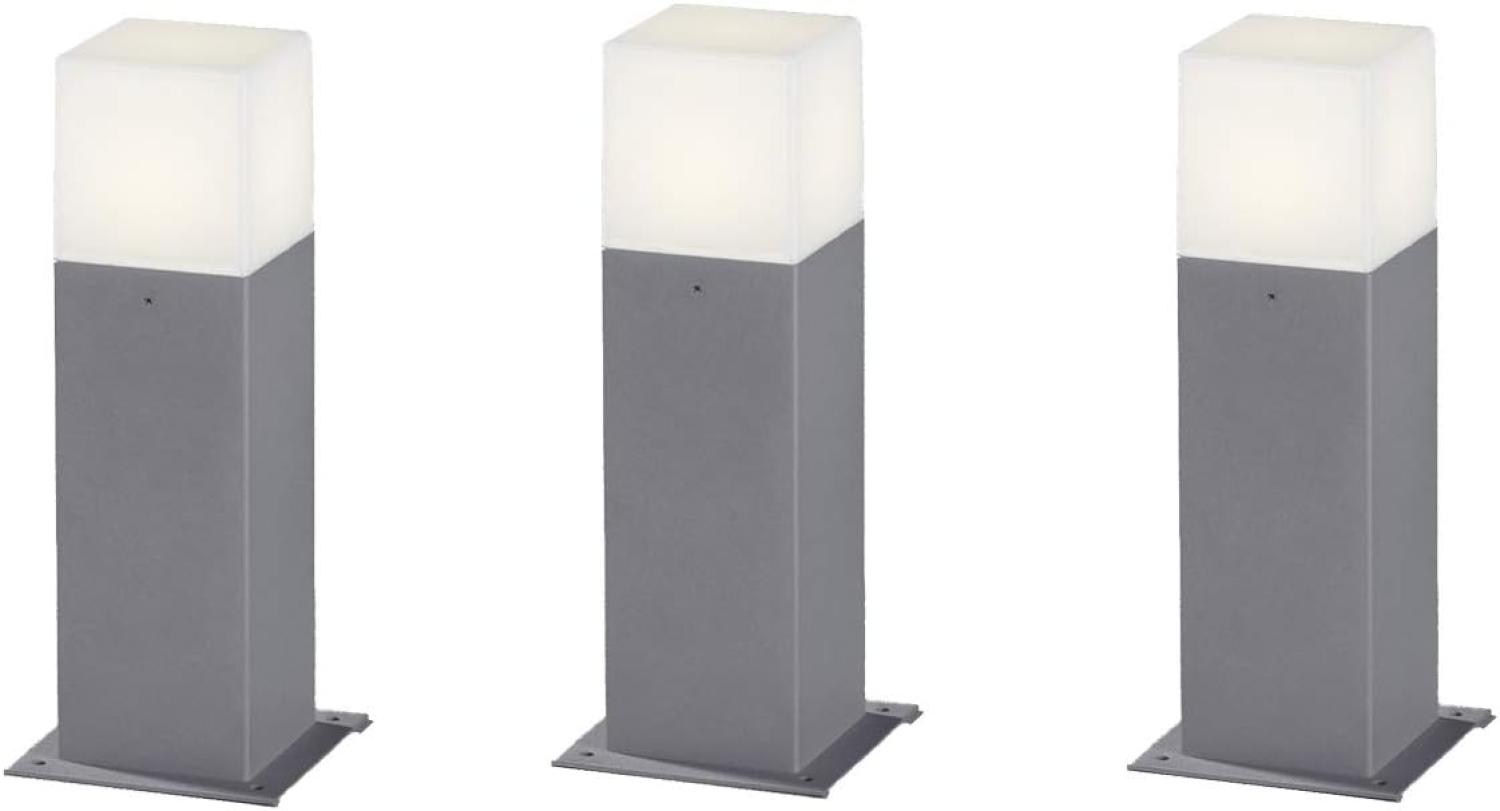 LED Sockelleuchte 3er Set Titanfarben Höhe 30cm IP44 - Außenleuchte Wegeleuchte Bild 1