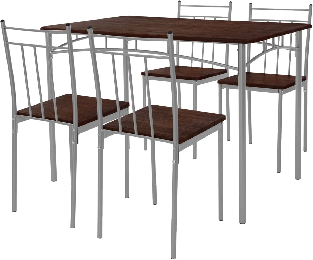 ML-DESIGN Essgruppe Tischgruppe für Küche & Esszimmer moderne Esstischgruppe Esszimmerset, Essgarnitur für 4 Personen 5tlg. 1x Tisch aus Holz & 4x Stühle Bild 1