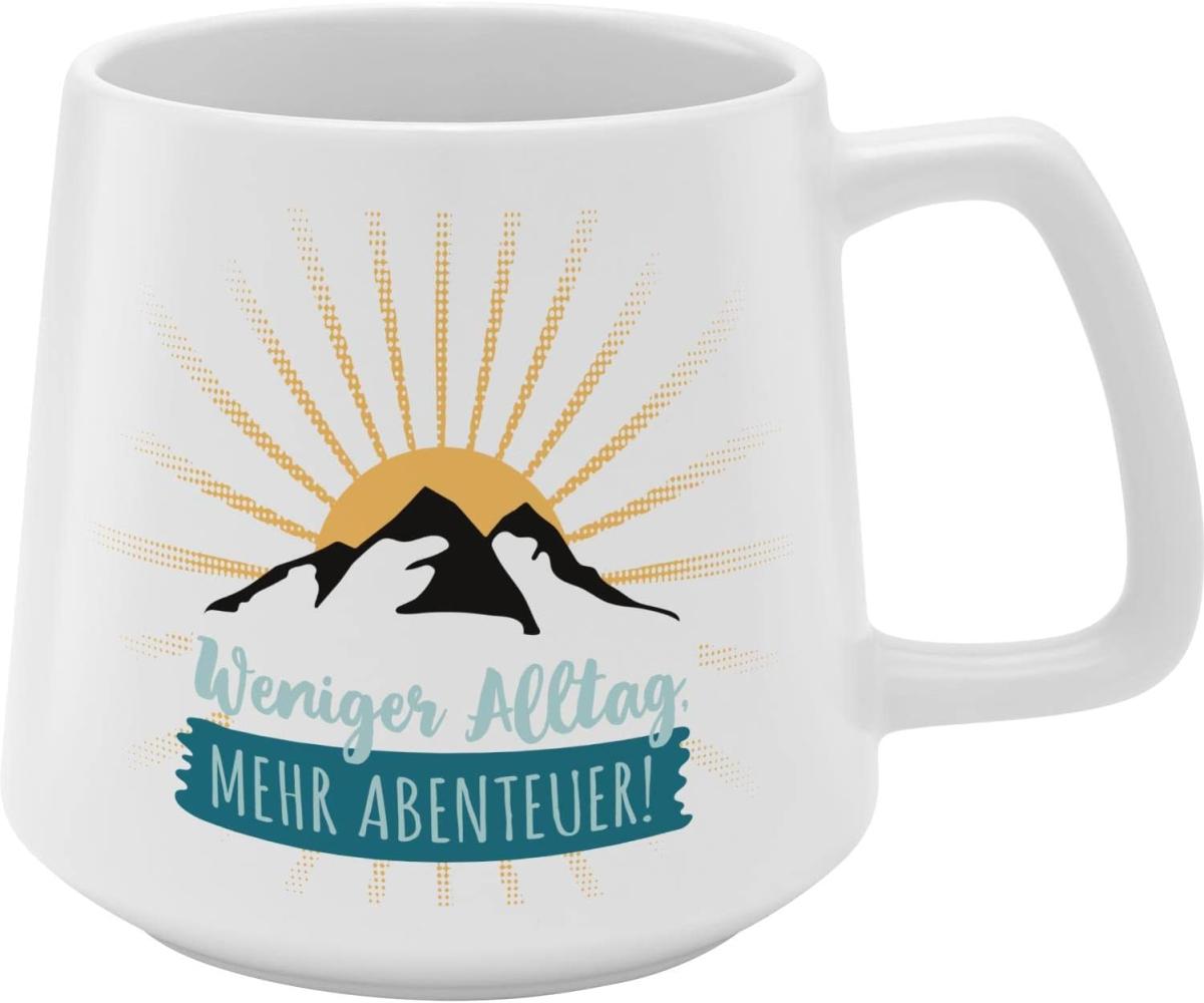 GRUSS & CO Tasse konisch "Abenteuer" | Steinzeug, 43 cl, mehrfarbig | Geschenk Freunde | 48451 Bild 1