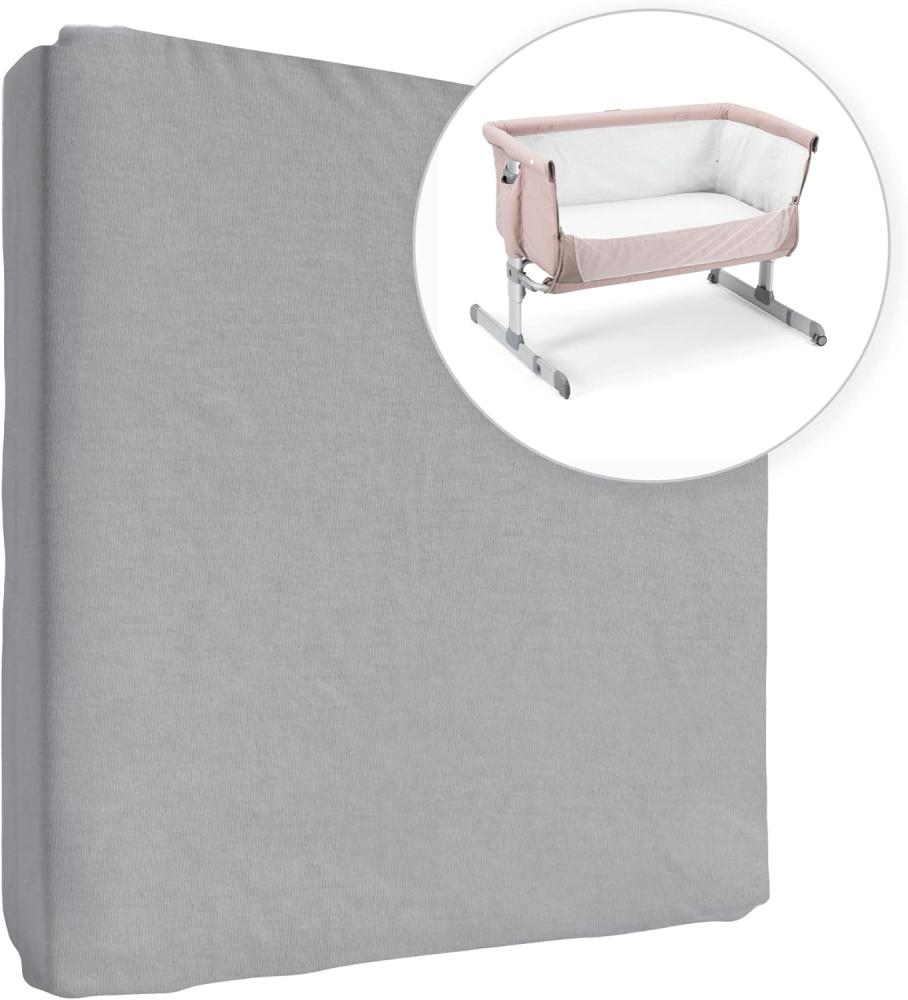 Jersey 100% Baumwolle Spannbettlaken für 83x50 cm Baby Co-Sleeper Kinderbett Matratze (Grau) Bild 1