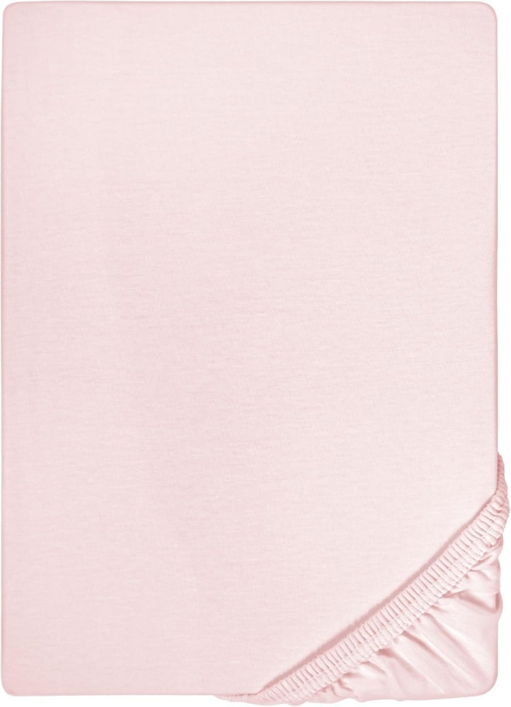 biberna Feinjersey-Spannbetttuch, 100 % Baumwolle, rose, 1x 180x200 cm - 200x200 cm Bild 1