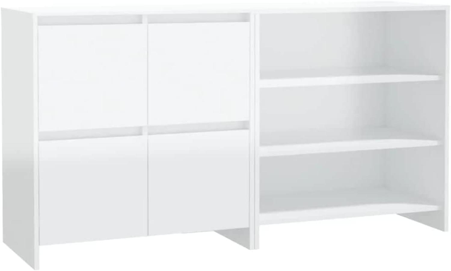 vidaXL 2-tlg. Sideboard Hochglanz-Weiß Holzwerkstoff [3098085] Bild 1
