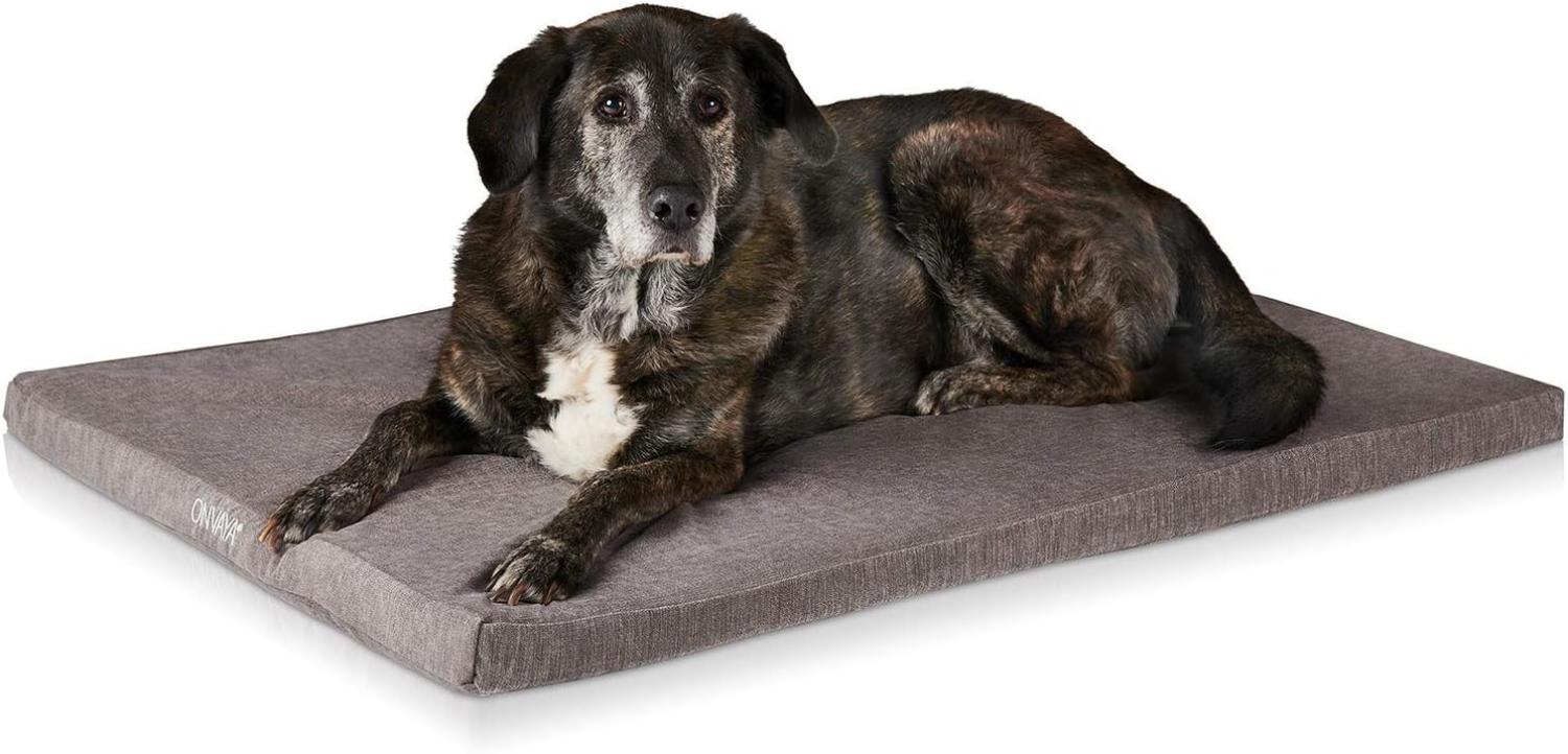 ONVAYA® Hundebett | Größe L | 89 x 60 x 5 cm | 95 Grad waschbar | orthopädisch | grau | wasserdicht | Hundekissen | Liegekissen | Schlafplatz | Tierbett | Ruheplatz | Hundematte | Hundematratze Bild 1