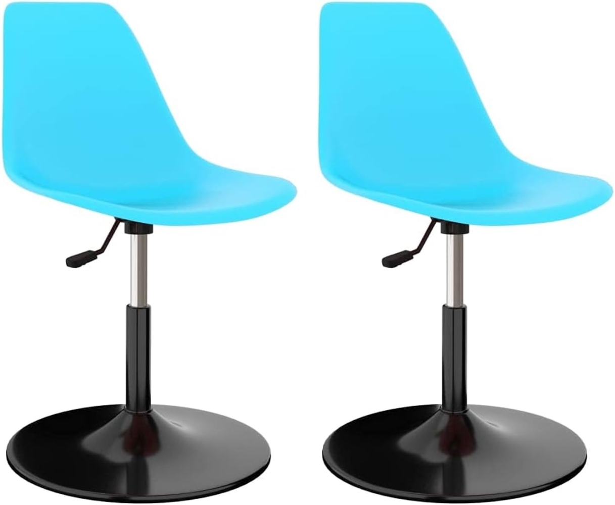 vidaXL Drehbare Esszimmerstühle 2 Stk. Blau PP 324193 Bild 1