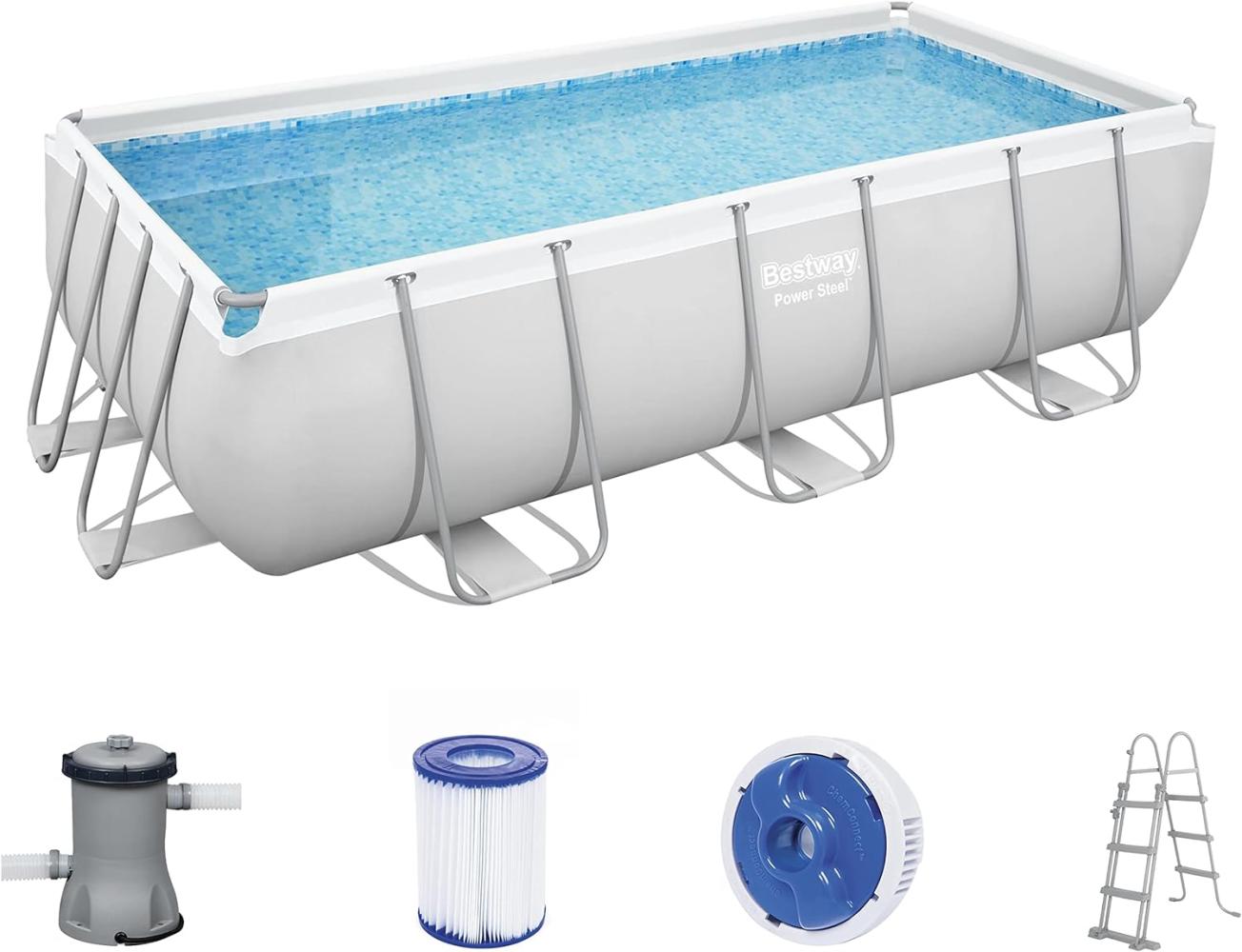 Bestway Power Steel Pool-Set Rechteckig 404x201x100 cm 92816 Bild 1