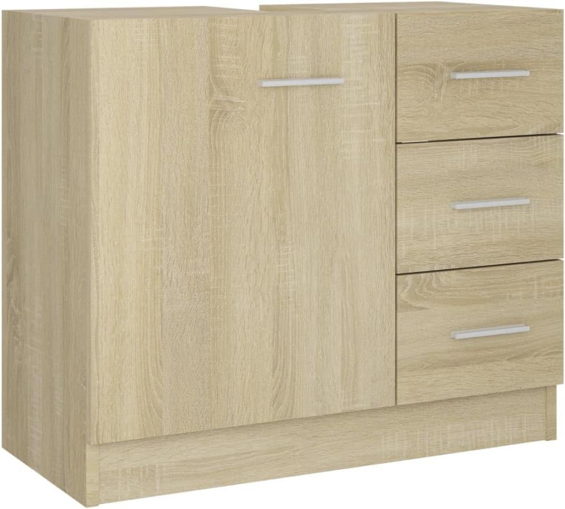 vidaXL Waschbeckenunterschrank Waschtisch Unterschrank Badmöbel Badschrank Badezimmerschrank Badezimmer Sonoma-Eiche 63 x 30 x 54 cm Spanplatte Bild 1