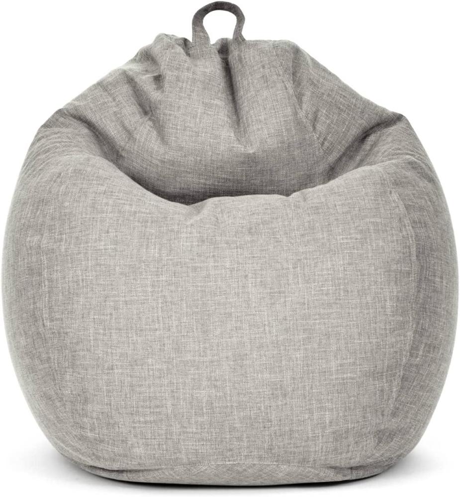 Green Bean© Indoor XXL Sitzsack "Home Linen" mit 300 Liter mit EPS-Perlen Füllung - - Bodenkissen Liegekissen Sitzkissen Silber Grau Bild 1