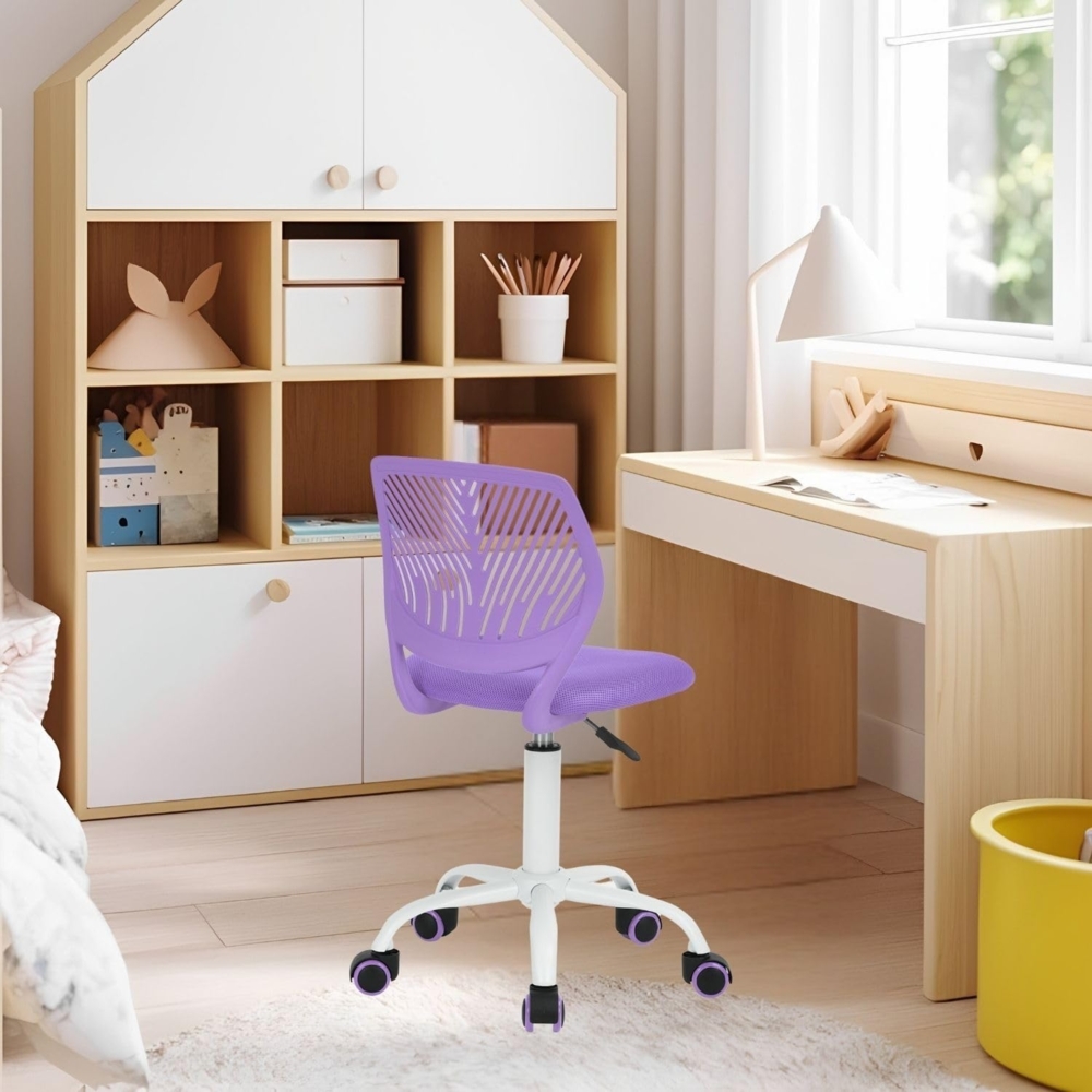 FurnitureR Kinderstuhl Schreibtisch Höhenverstellbar, bunter ergonomischer Jugendstuhl mit Rückenlehne und Armlehnen, Kinderstuhl mit 5 Rädern, für Kinder 3-10 Jahre alt, maximale Belastung 100 kg Bild 1