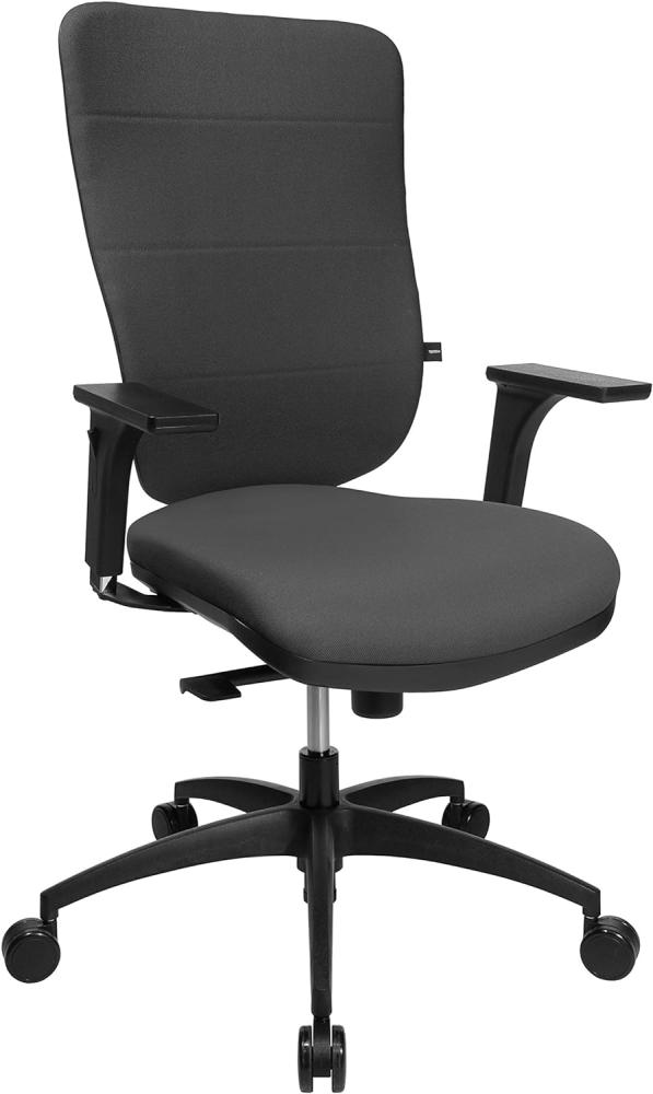 Topstar Soft Pro 100 inklusiv höhenverstellbaren Armlehnen Bürostuhl, Stoff, anthrazit, 59 x 56 x 120 cm Bild 1