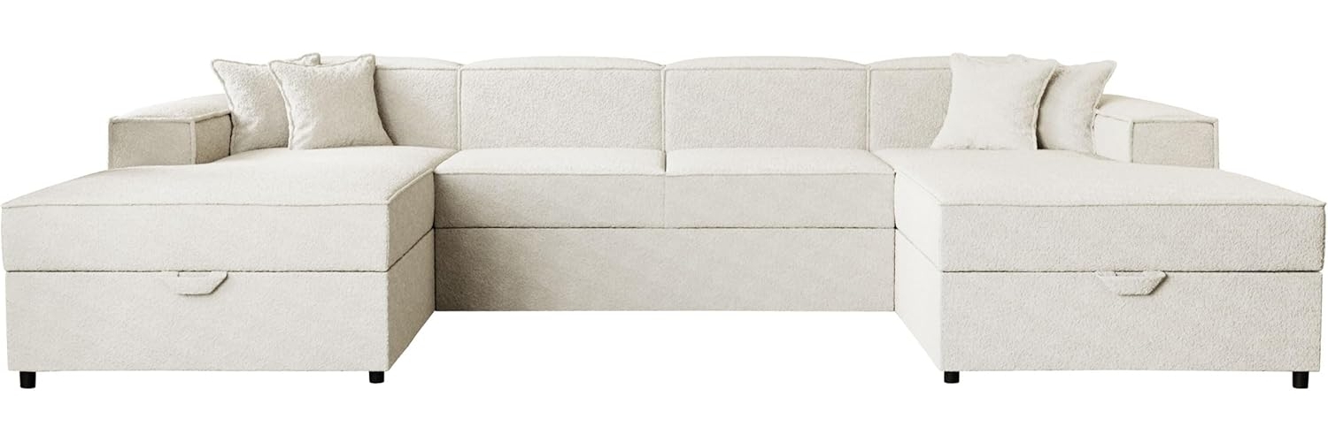 Wohnlandschaft Sokoz U Boucle (Farbe: Coral 15) Bild 1